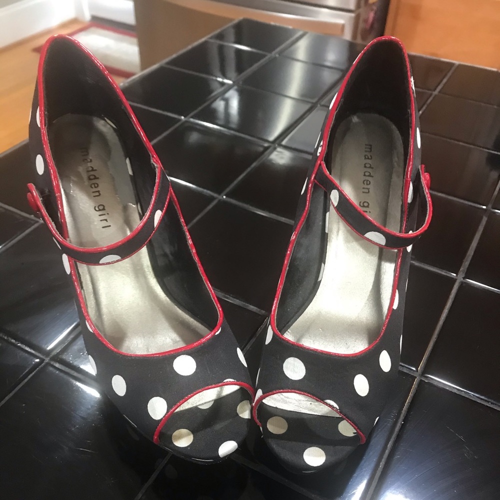 Madden girl polka dot heels